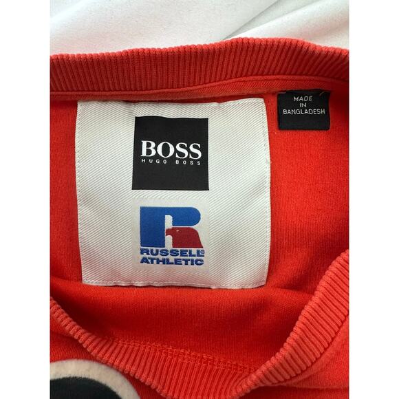 Boss Hugo Boss X Russell Athletic Unisex Orange Tee Shirt S - Picture 6 of 6